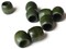 8 17mm Wooden Barrel Beads Large Hole Green Vintage Wood Beads bO2